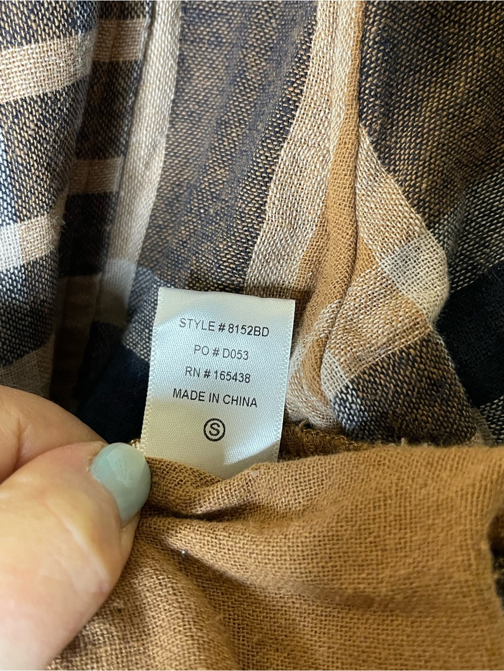 AEMI + CO Plaid Ruffle Hem Button-Front Jacket Sz S - Picture 5 of 5